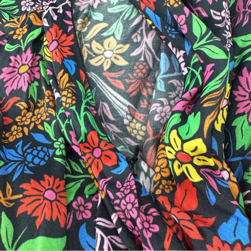 Farm Rio Tropical Garden Lenzing™ Ecovero™ Viscose Midi Dress Small New FLAWED - Picture 10 of 16